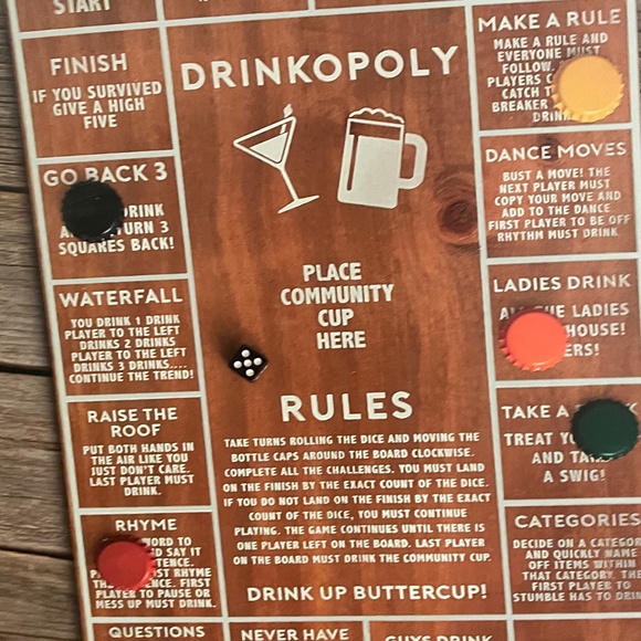 NIB Hammer & Axe Drinkopoly (Wooden) 21+Game - Picture 3 of 3